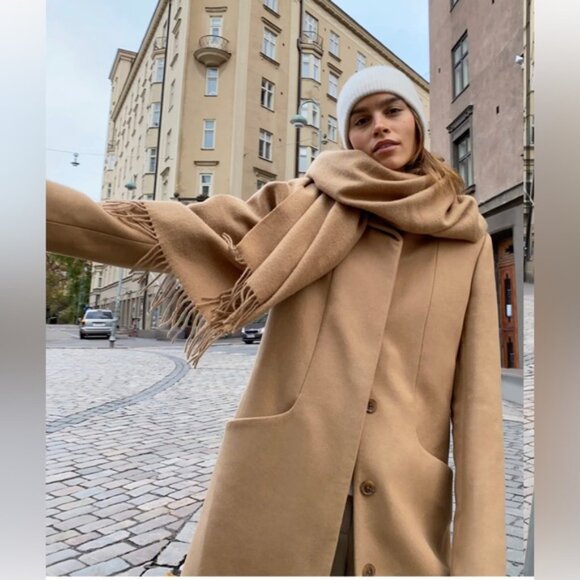 Aritzia Wilfred The Cocoon Wool Camel Coat s - Picture 13 of 15